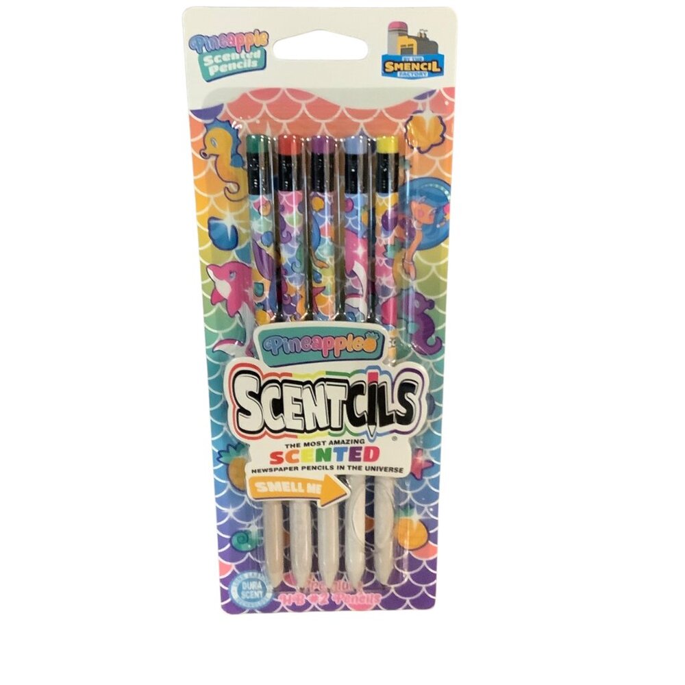 Scentcils Pineapple Scentco Scented Pencils 5 Pack HB #2 Pencils Aquatic Ocean‎